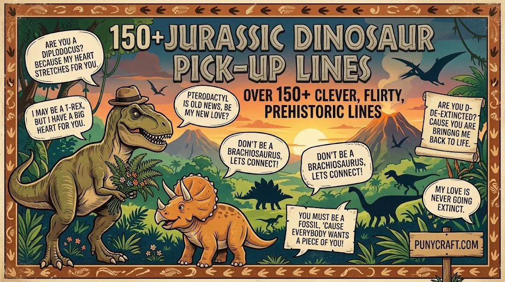 Jurassic Dinosaur Pick-Up Lines That Are Clever, Flirty, and Prehistoric 